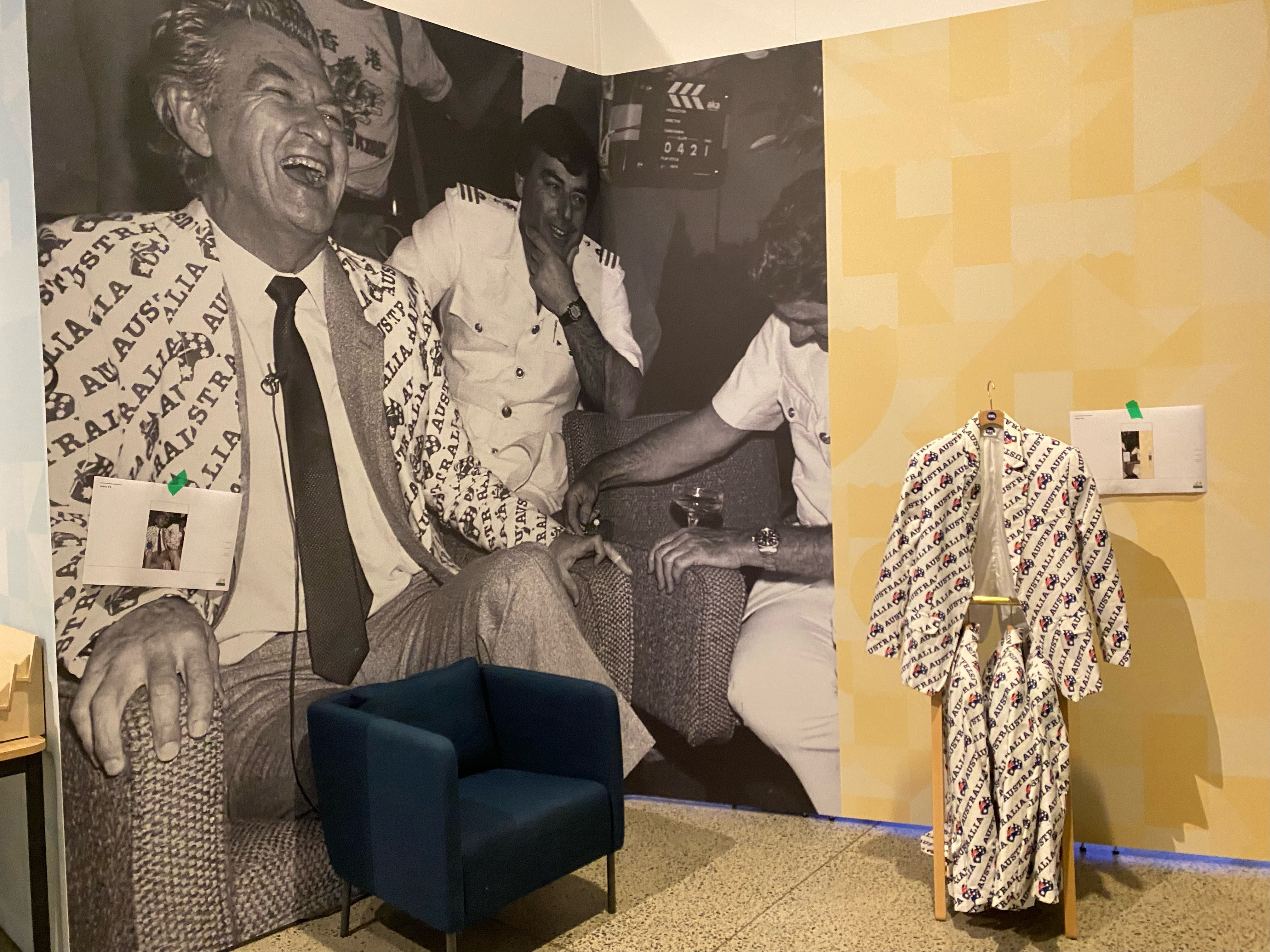 Bob Hawke Jacket reproduction  for the Australia 2 Exhibition at the Fremantle Maritime Museum.
